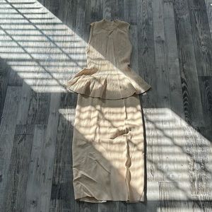 Cream Eva Mendes two piece set/Size: Small in skirt/ Top:small